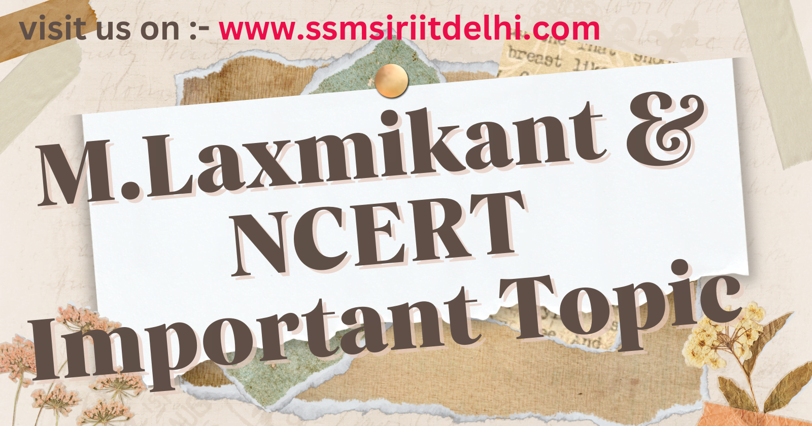 Important Topic Of Polity M. Laxmi Kant and NCERT | LAXMI Kant Polity Book